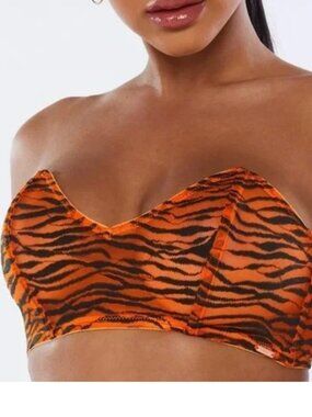 Savage x Fenty Orange Zebra Bra